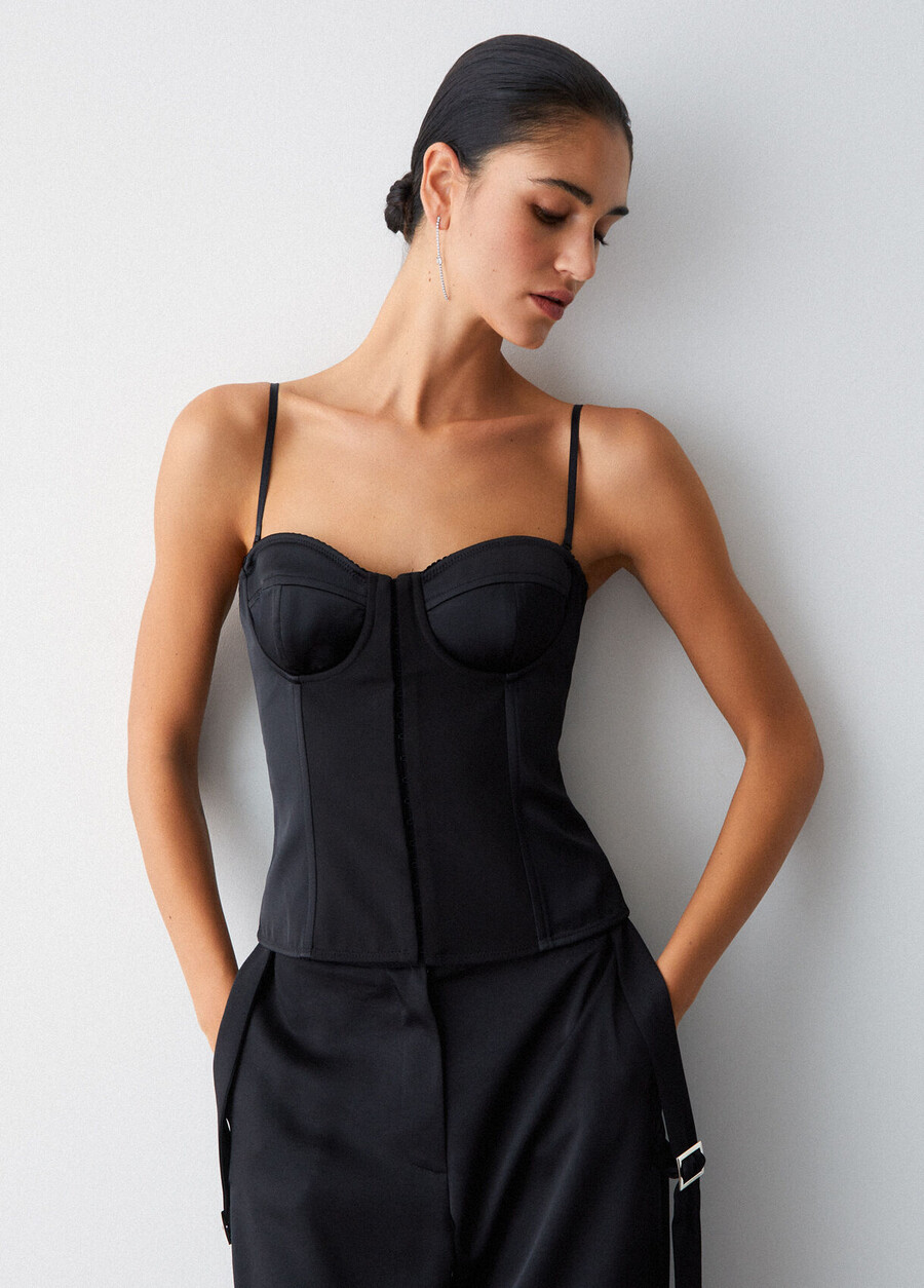 satin bustier top