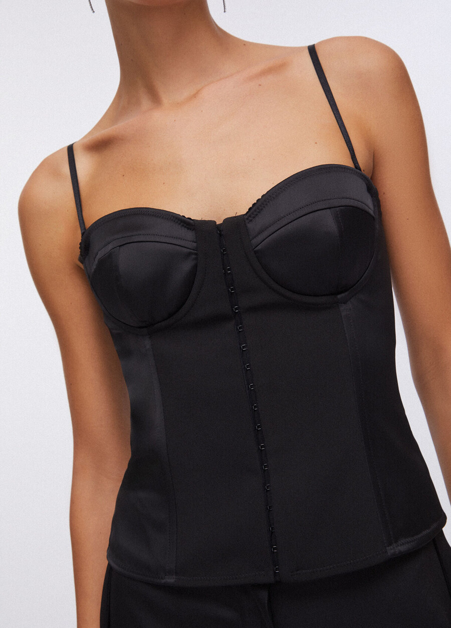 satin bustier top