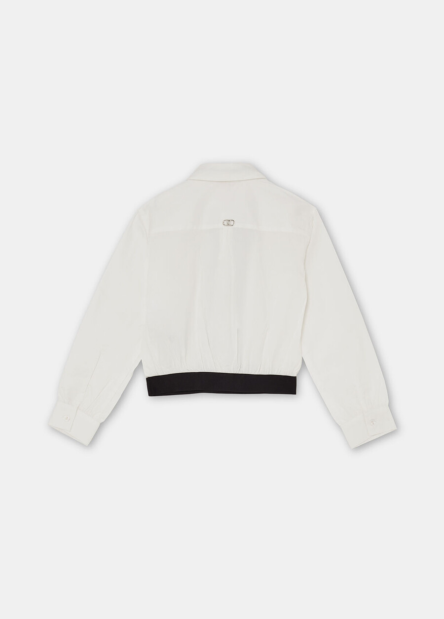 striped cotton shirt with tie