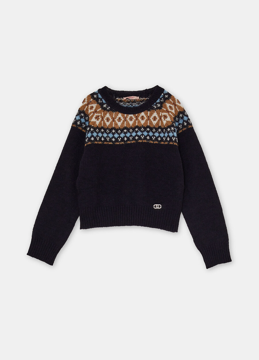 alpaca-blend jacquard jumper
