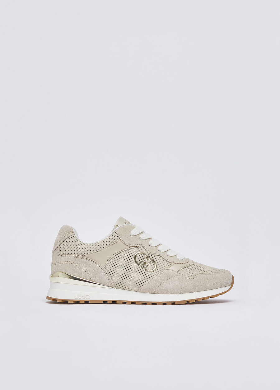 perforated suede sneakers