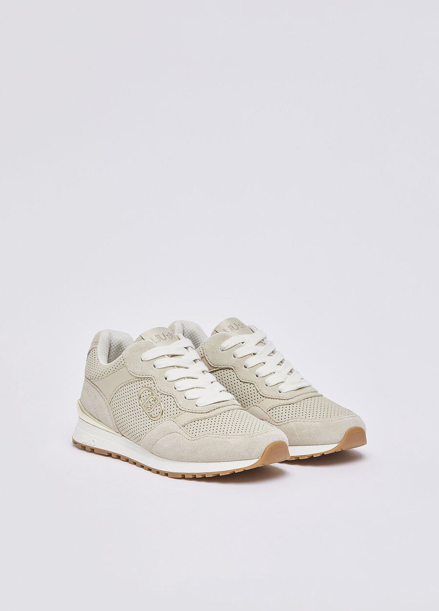 perforated suede sneakers