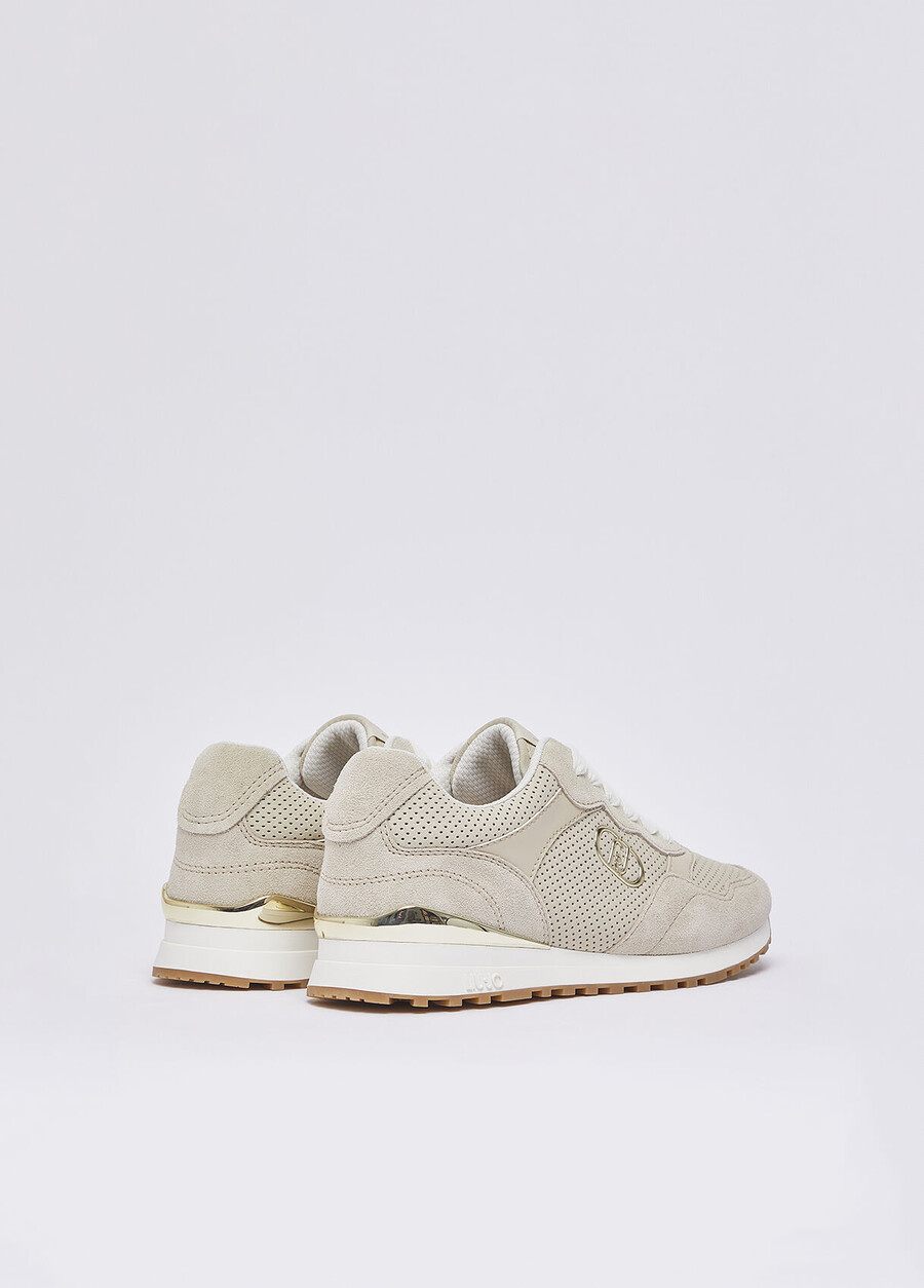 perforated suede sneakers
