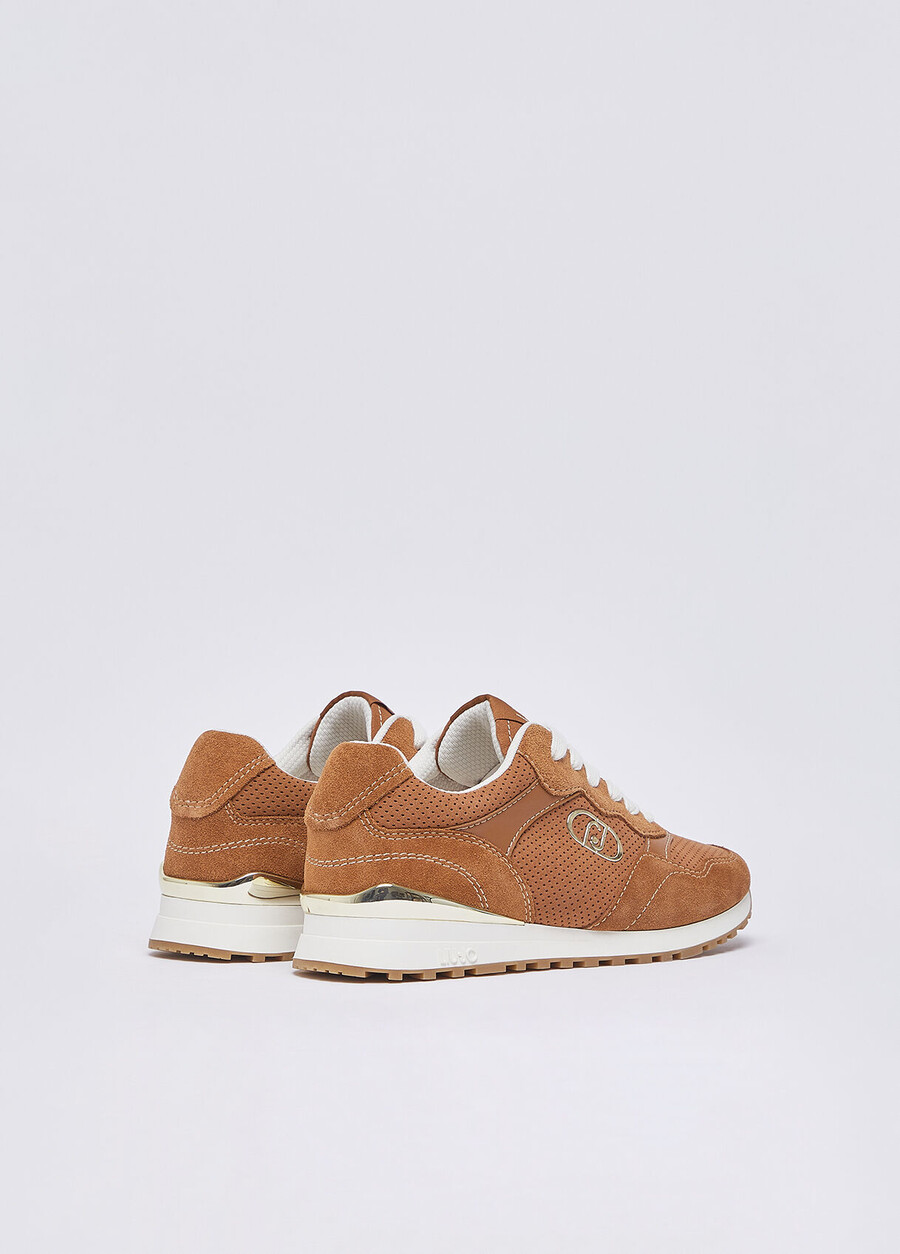 perforated suede sneakers