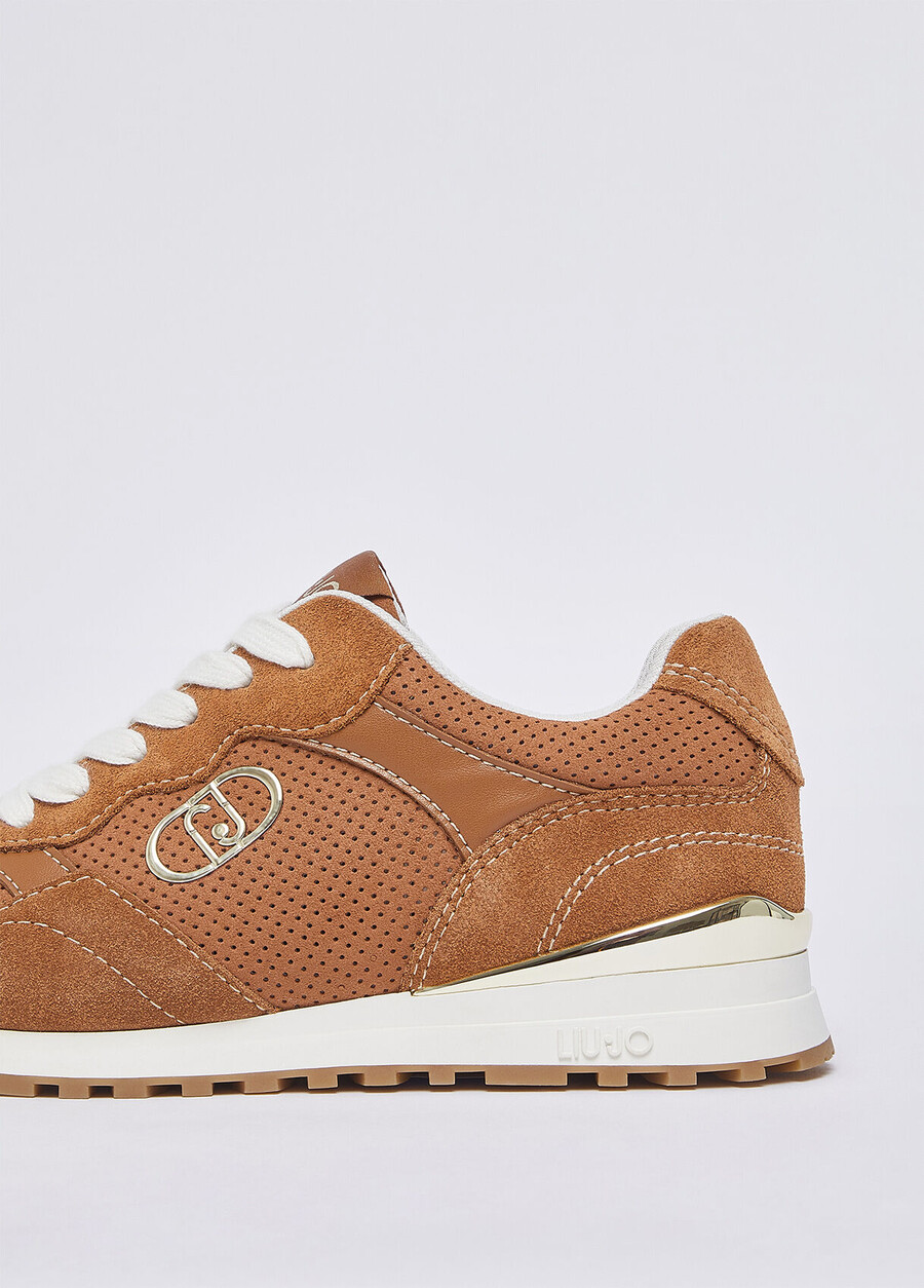 perforated suede sneakers