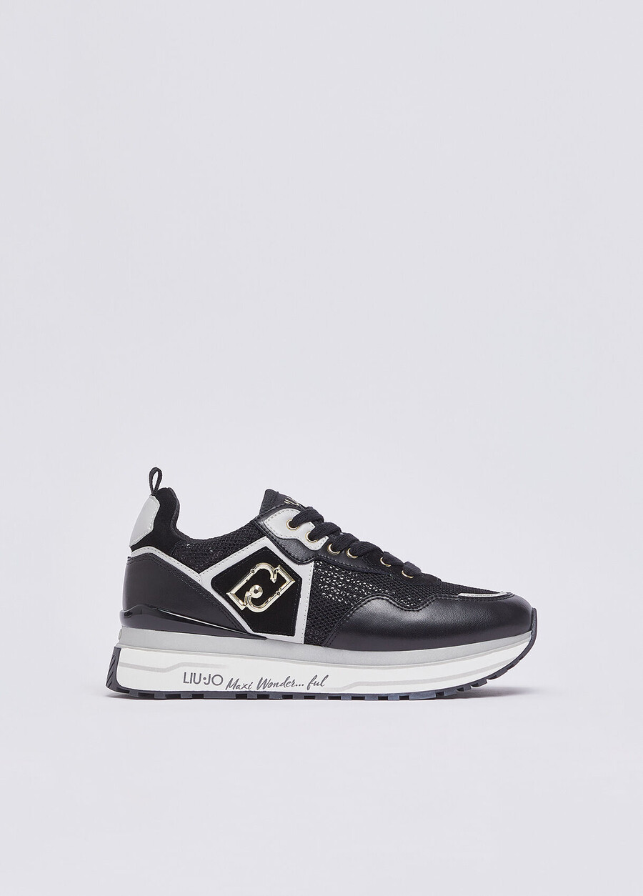 mesh platform sneakers with sequins