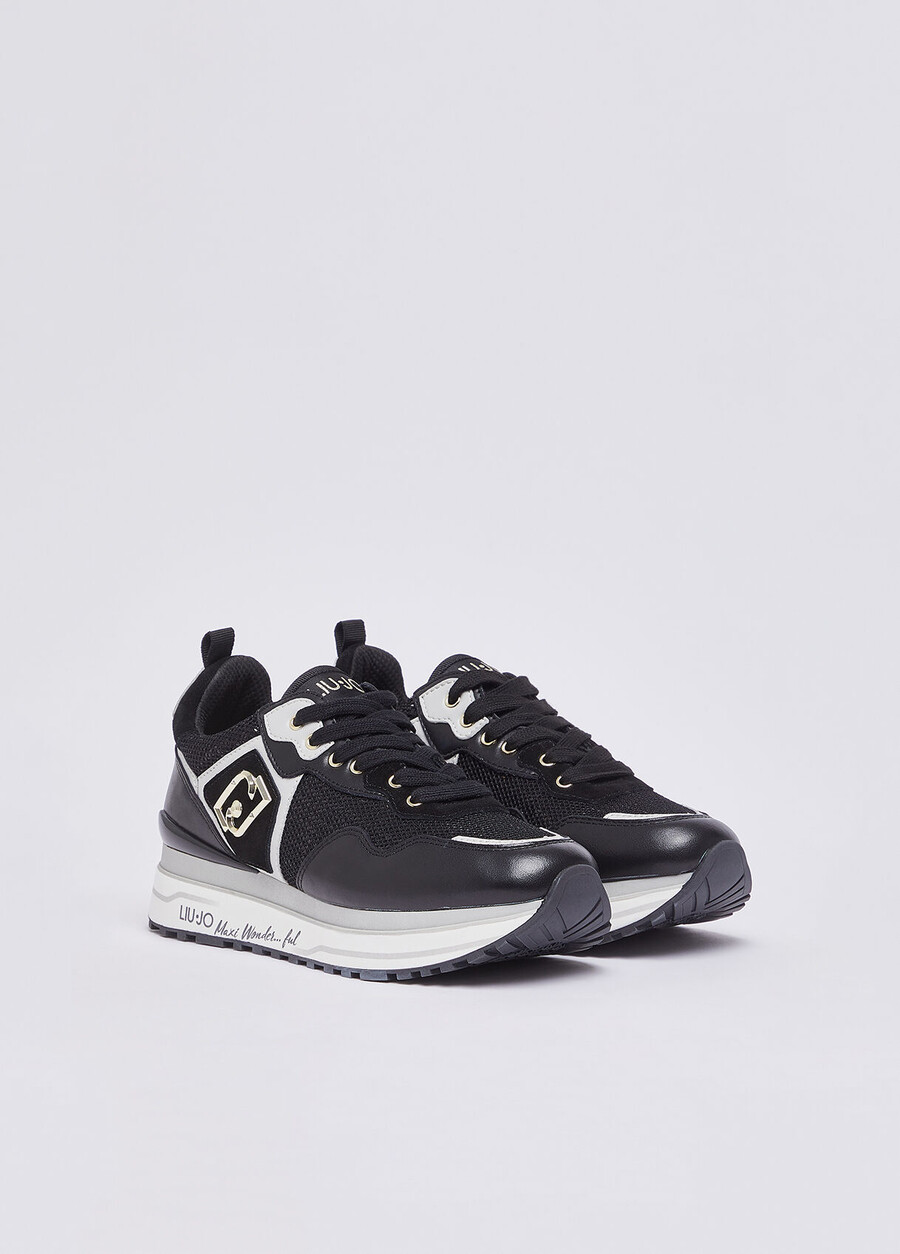 mesh platform sneakers with sequins