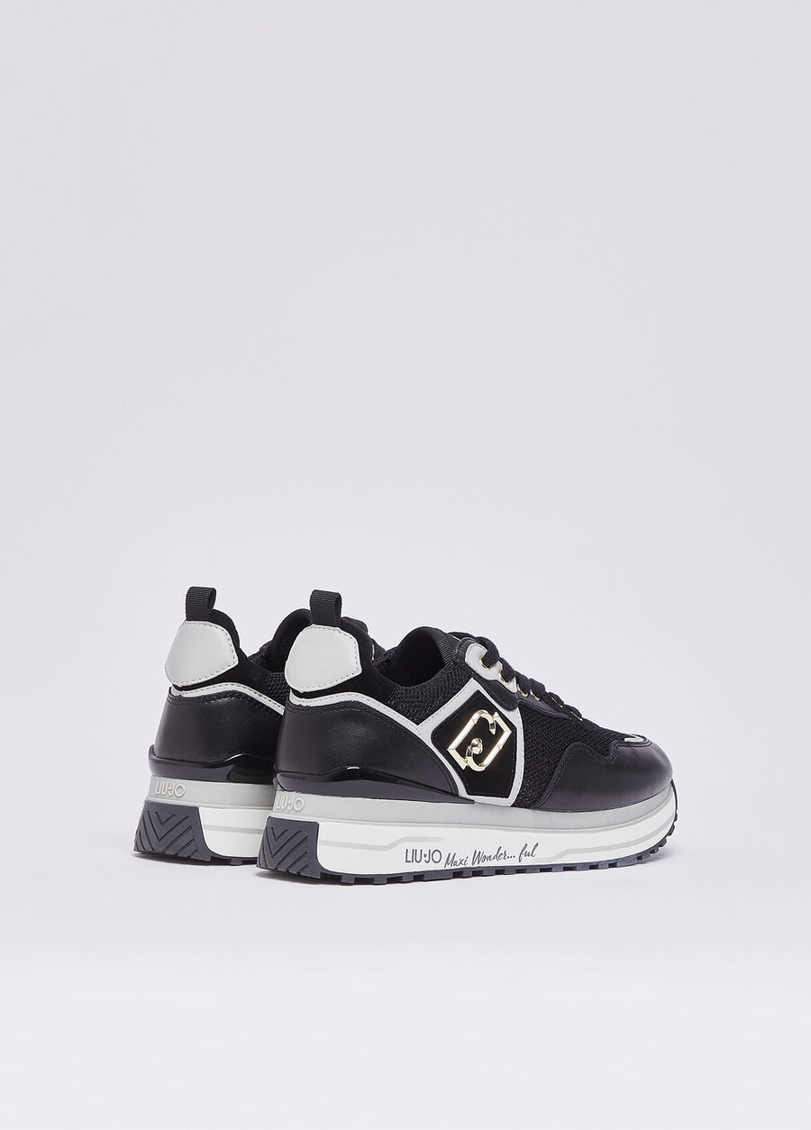 mesh platform sneakers with sequins