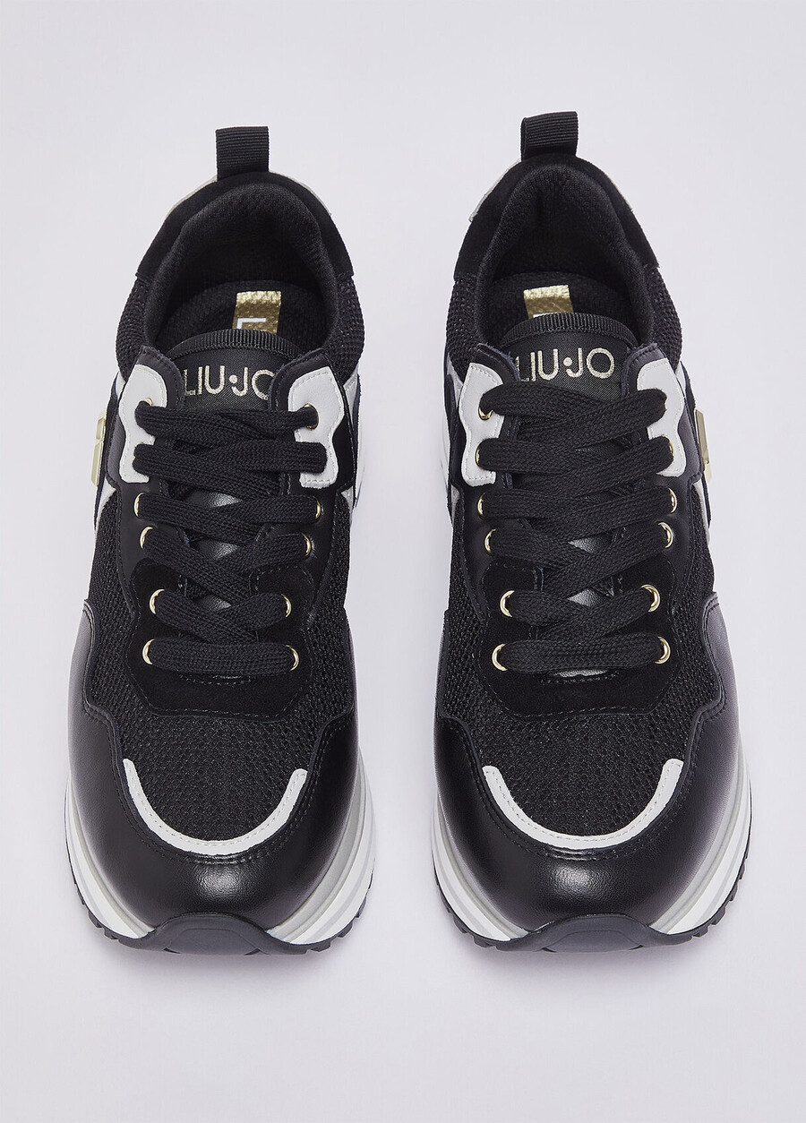 mesh platform sneakers with sequins