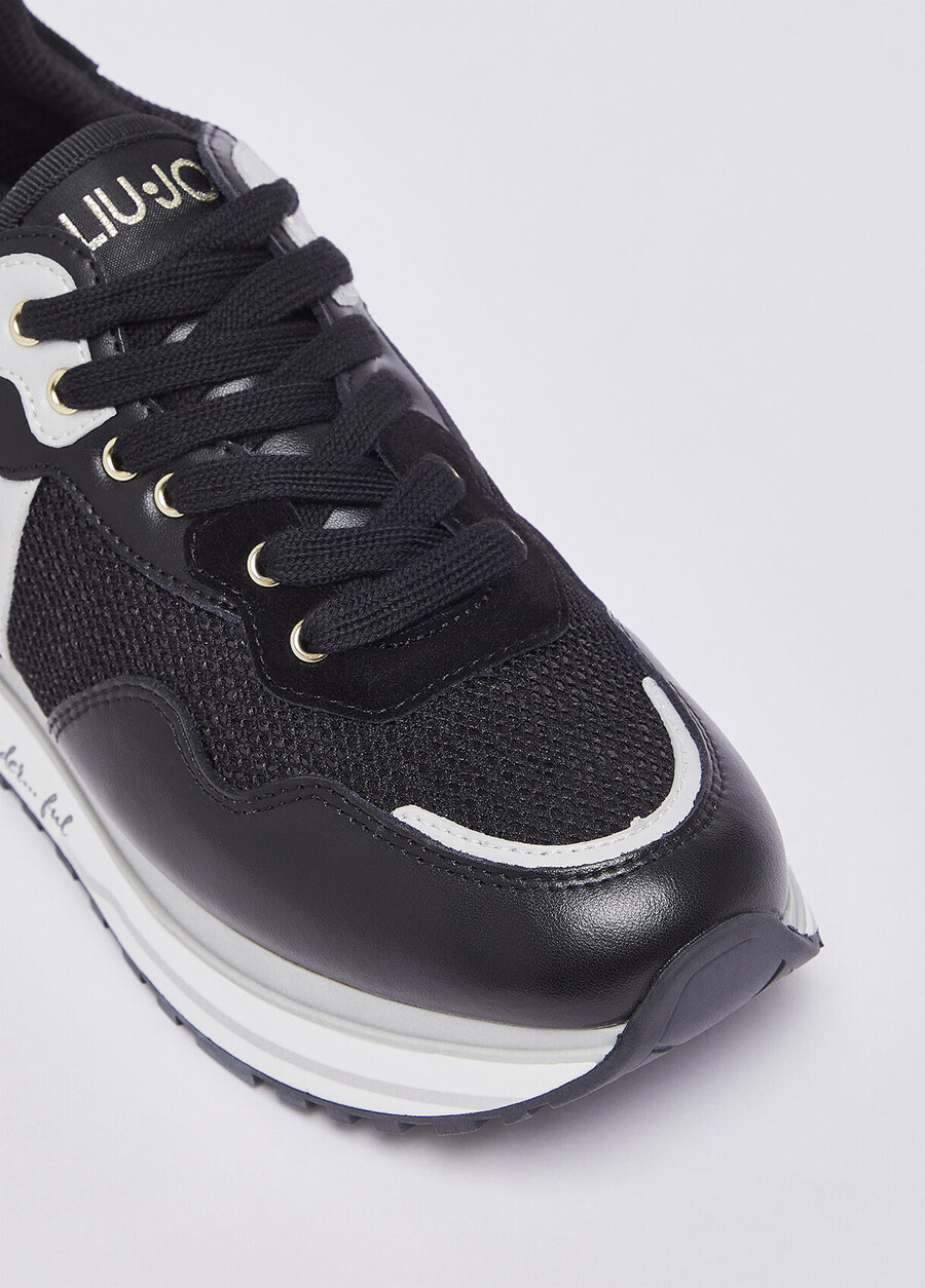 mesh platform sneakers with sequins