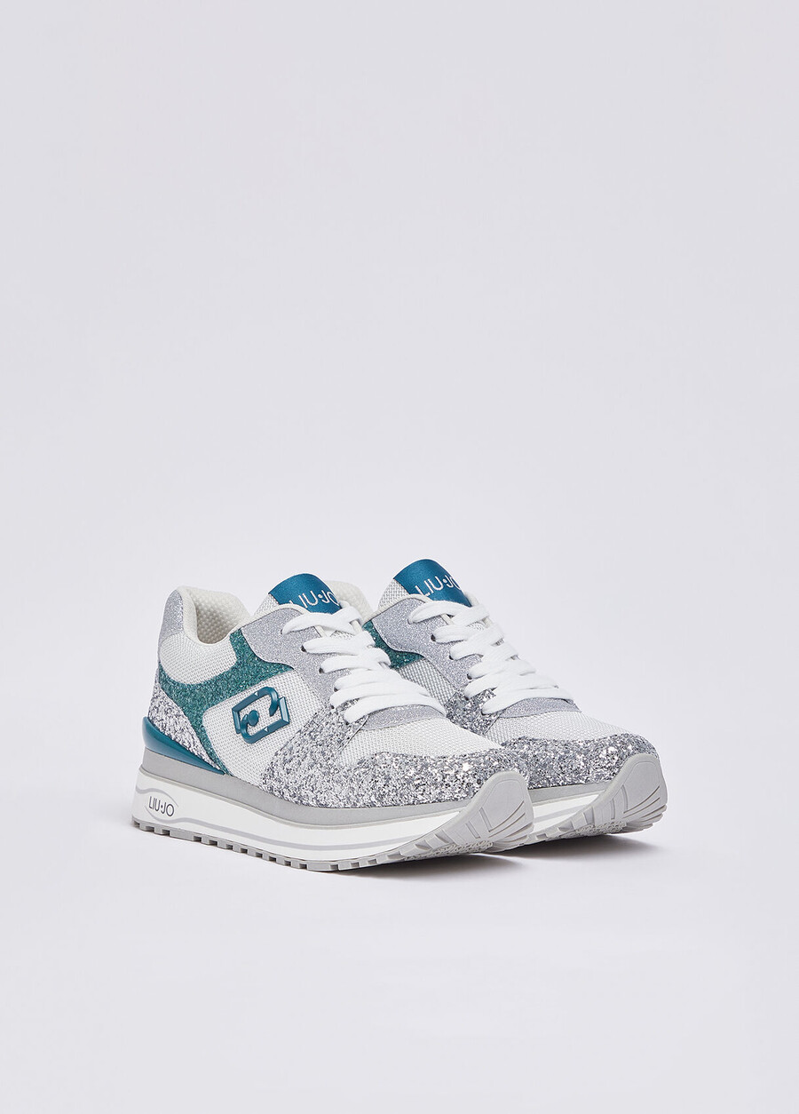 platform sneakers with full glitter