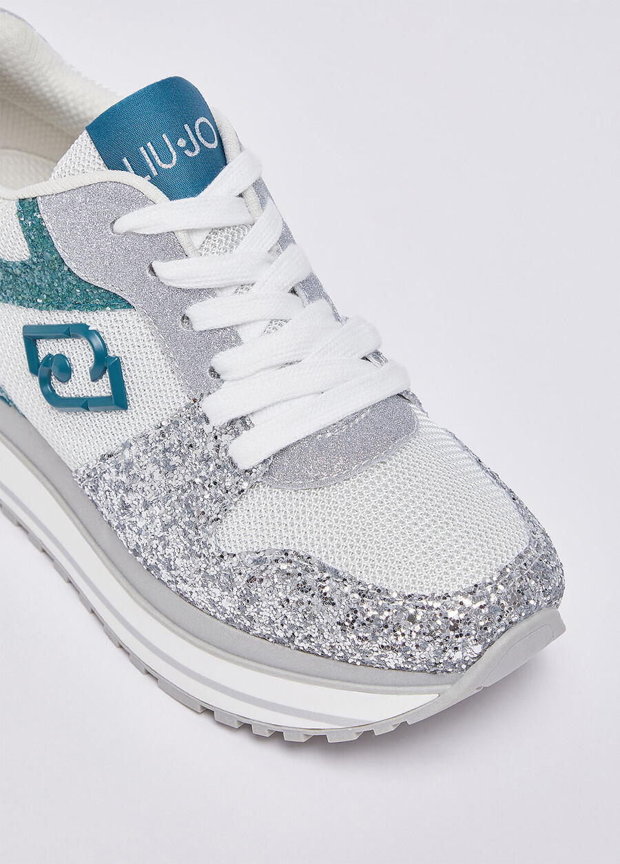 platform sneakers with full glitter