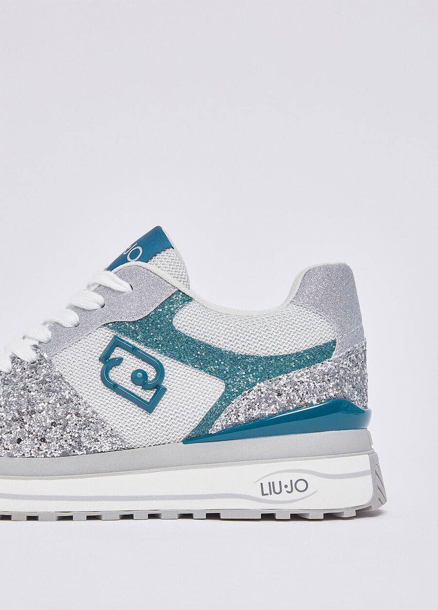 platform sneakers with full glitter
