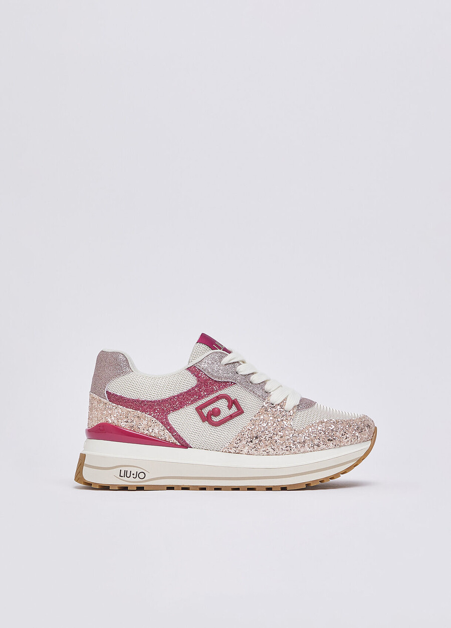 platform sneakers with full glitter