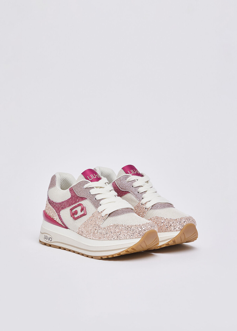 platform sneakers with full glitter