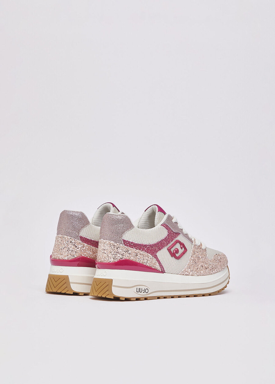 platform sneakers with full glitter