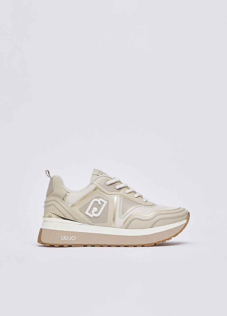 printed mesh sneakers
