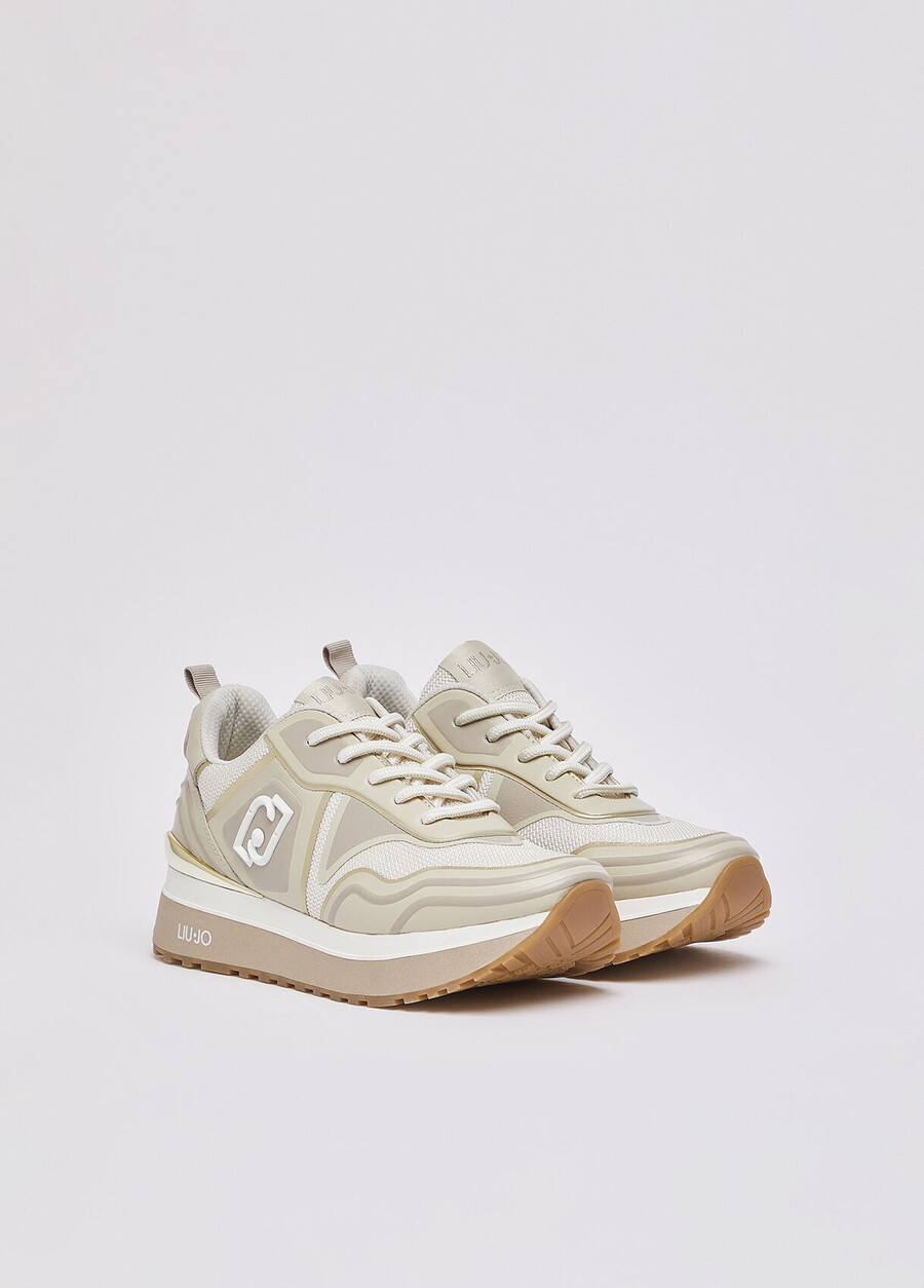 printed mesh sneakers
