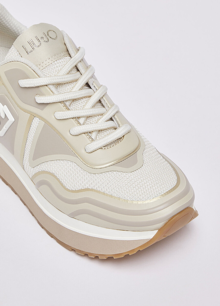 printed mesh sneakers