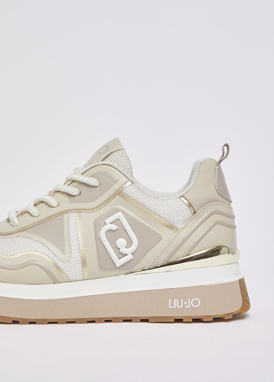 printed mesh sneakers