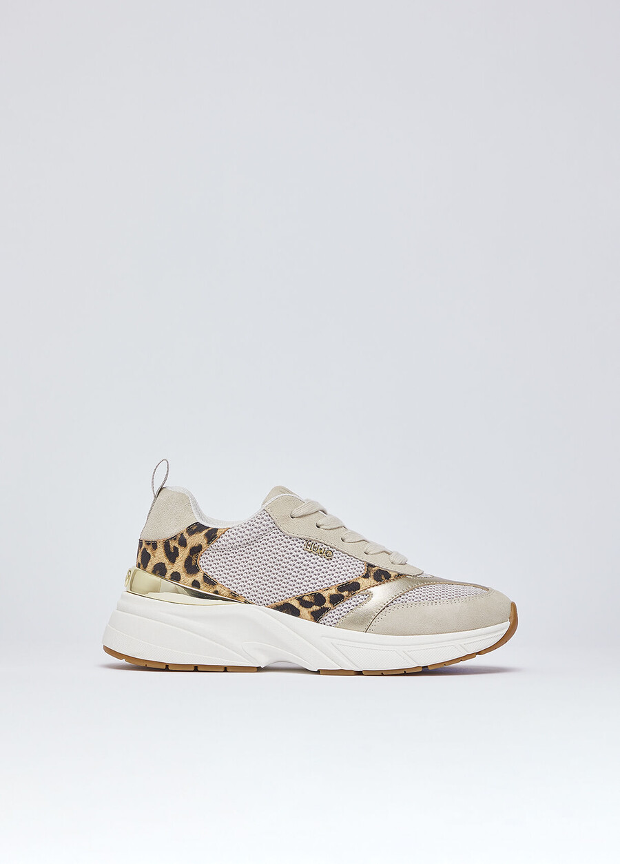 sneakers with animal-print details