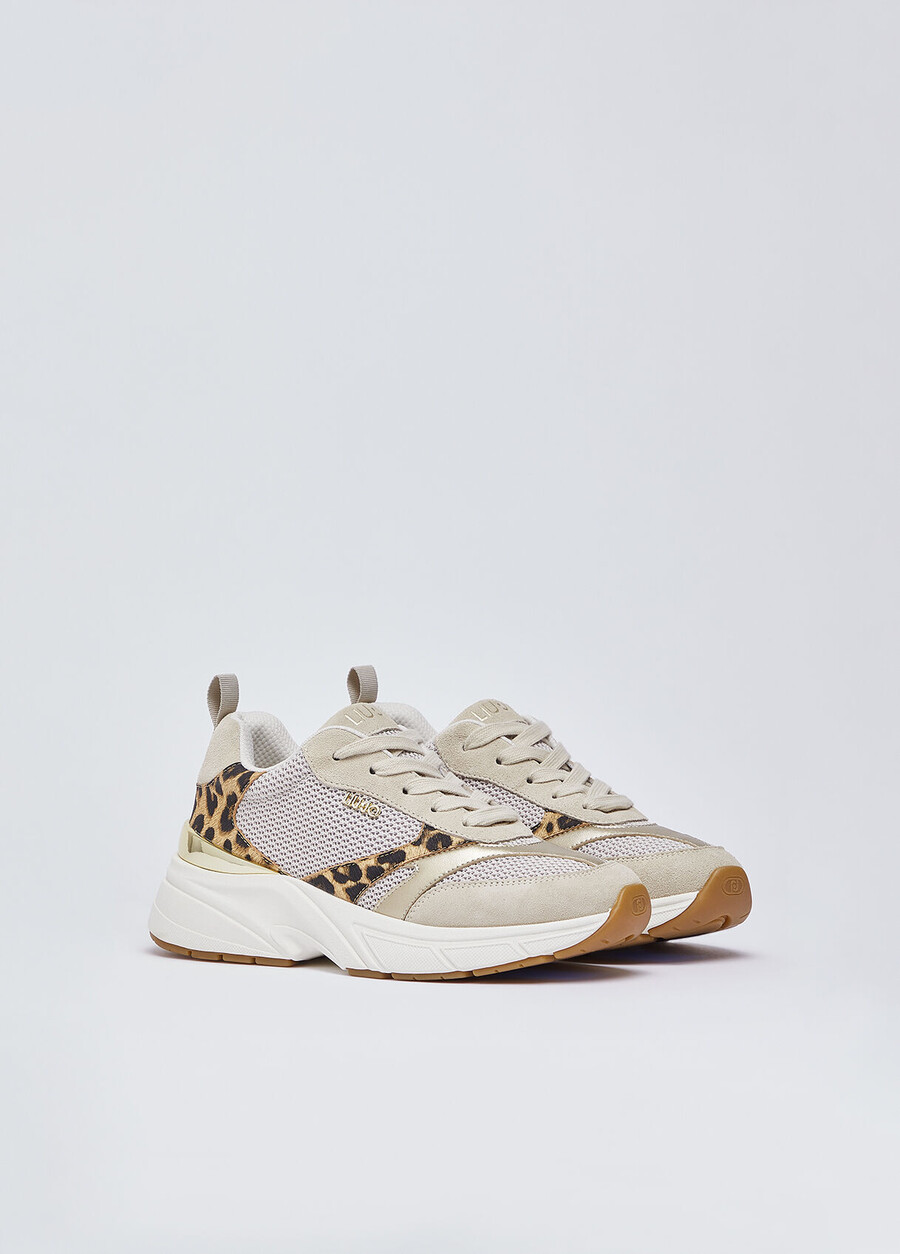 sneakers with animal-print details