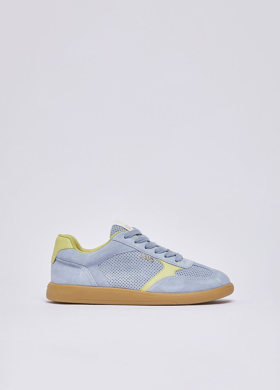 perforated suede sneakers