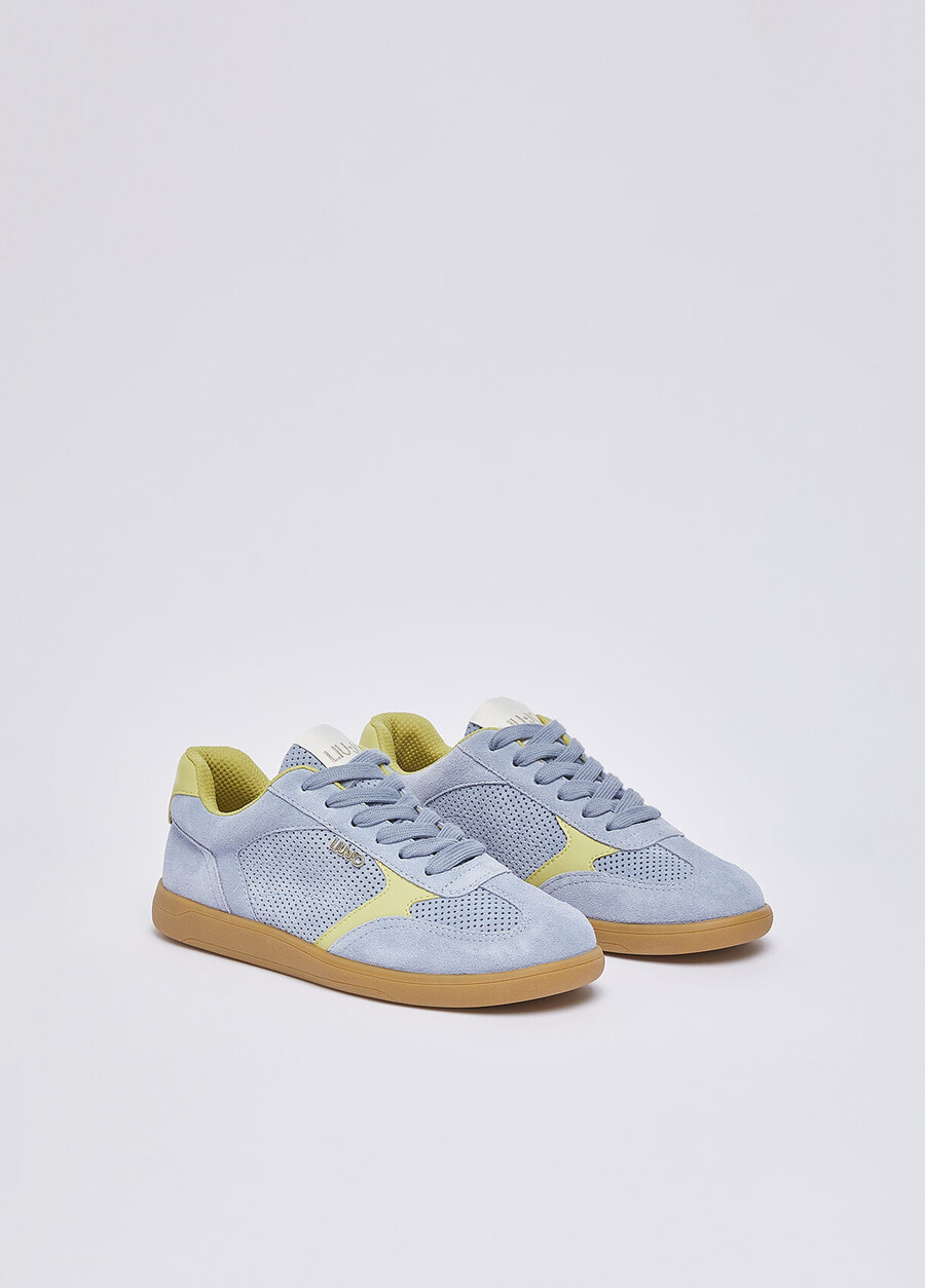 perforated suede sneakers
