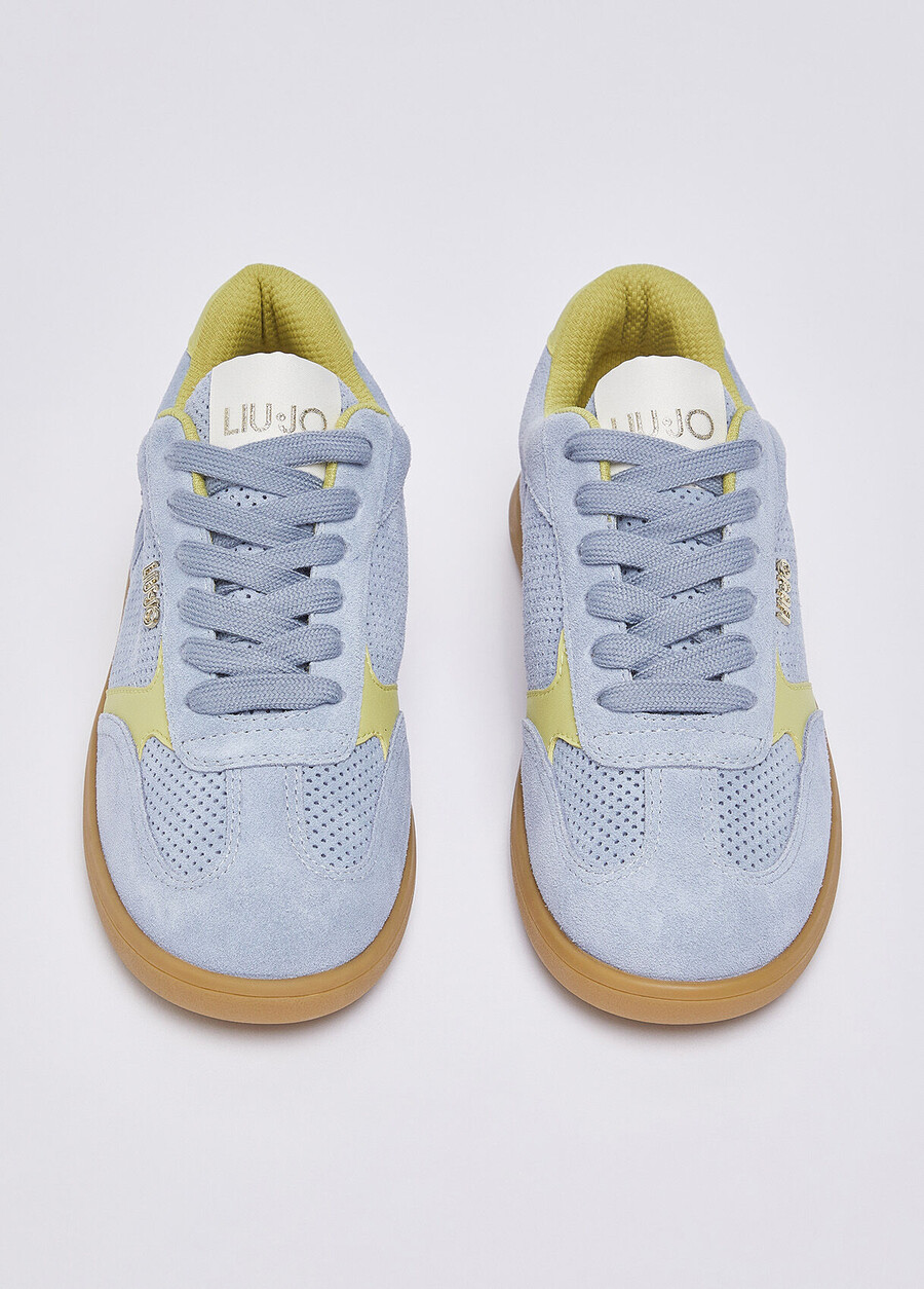 perforated suede sneakers