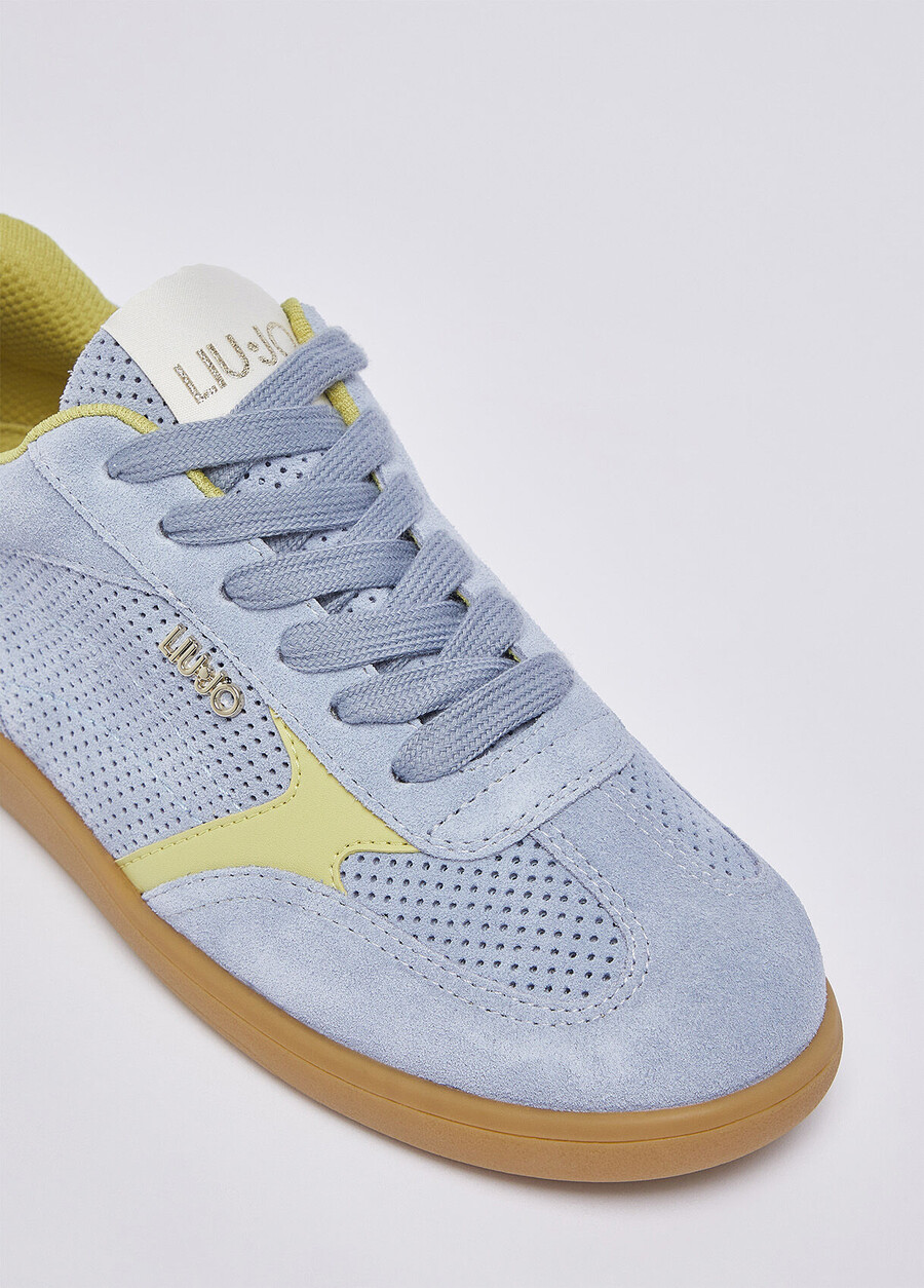 perforated suede sneakers