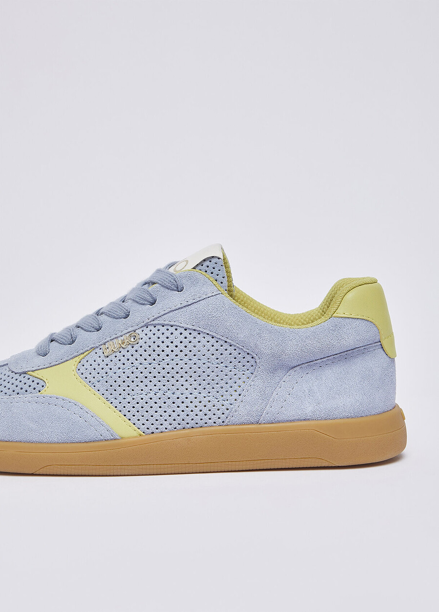 perforated suede sneakers