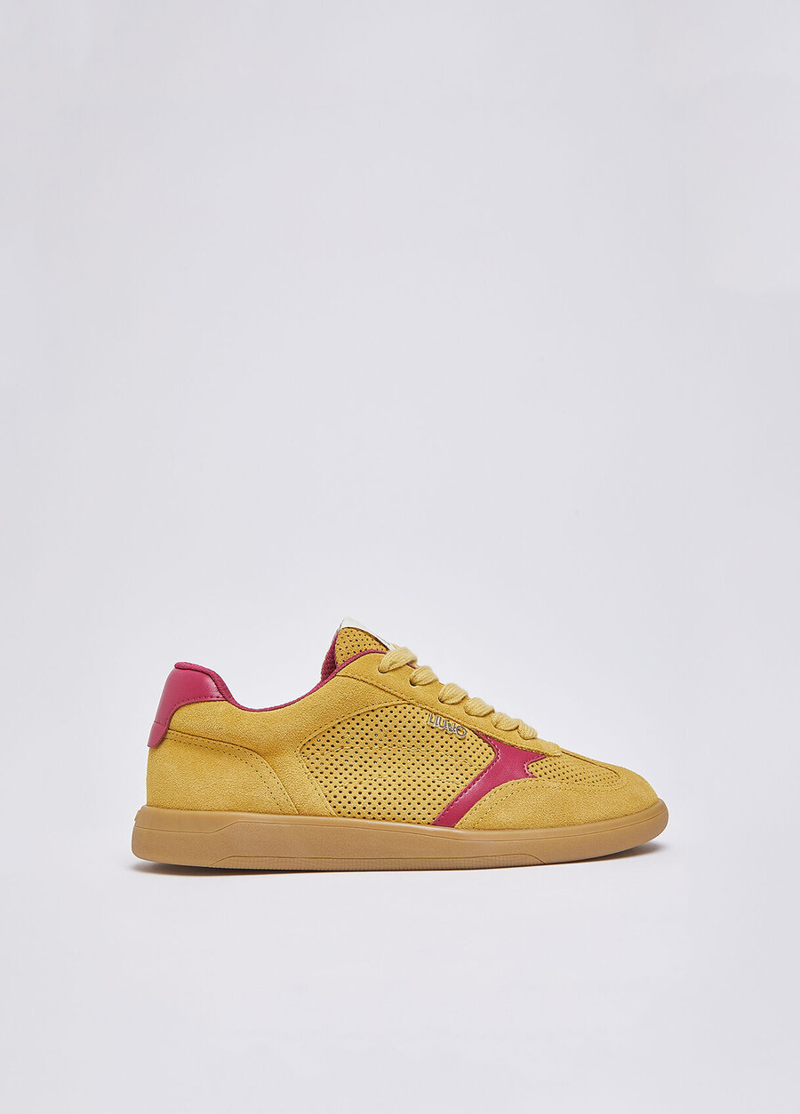 perforated suede sneakers