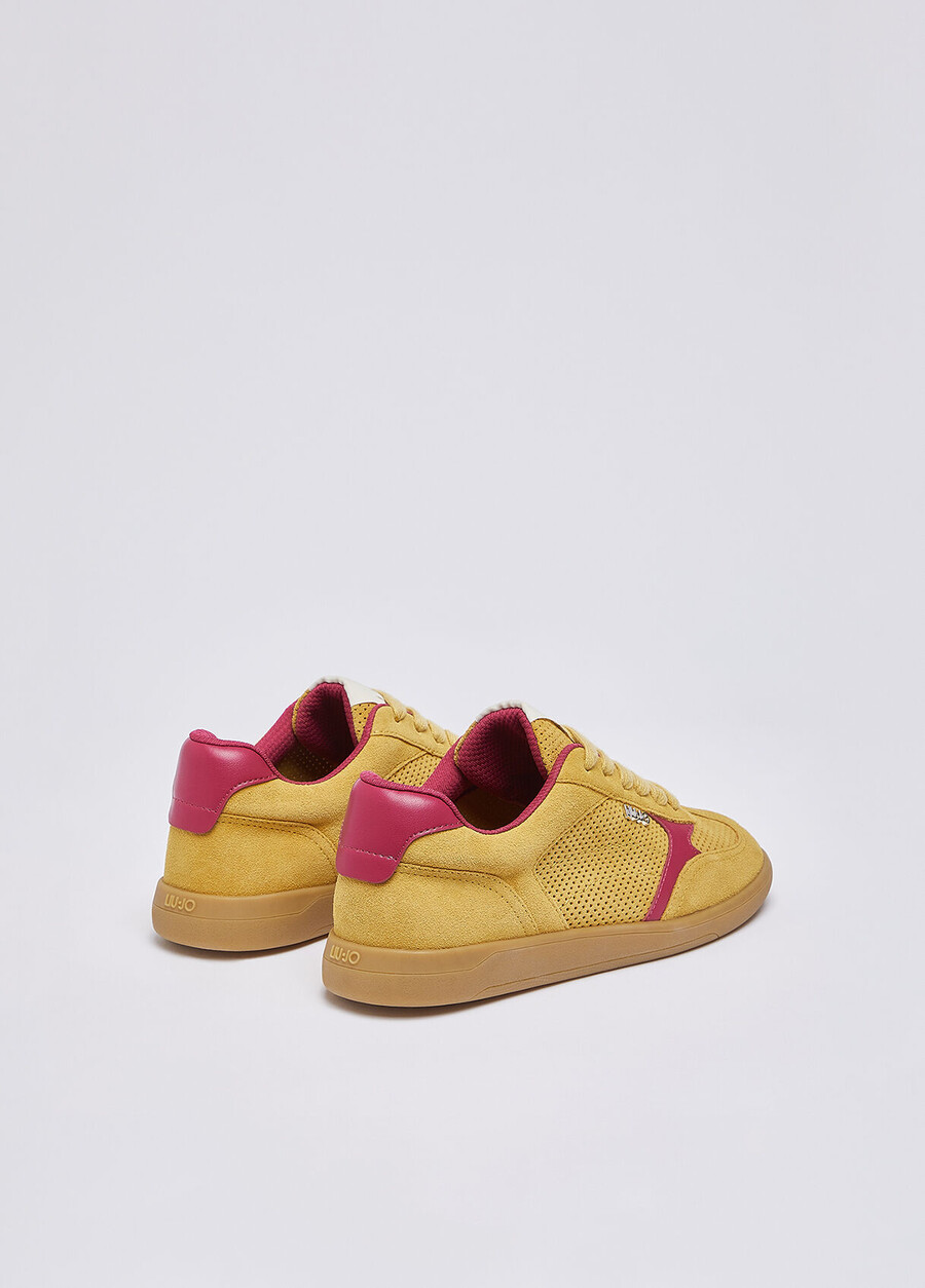 perforated suede sneakers