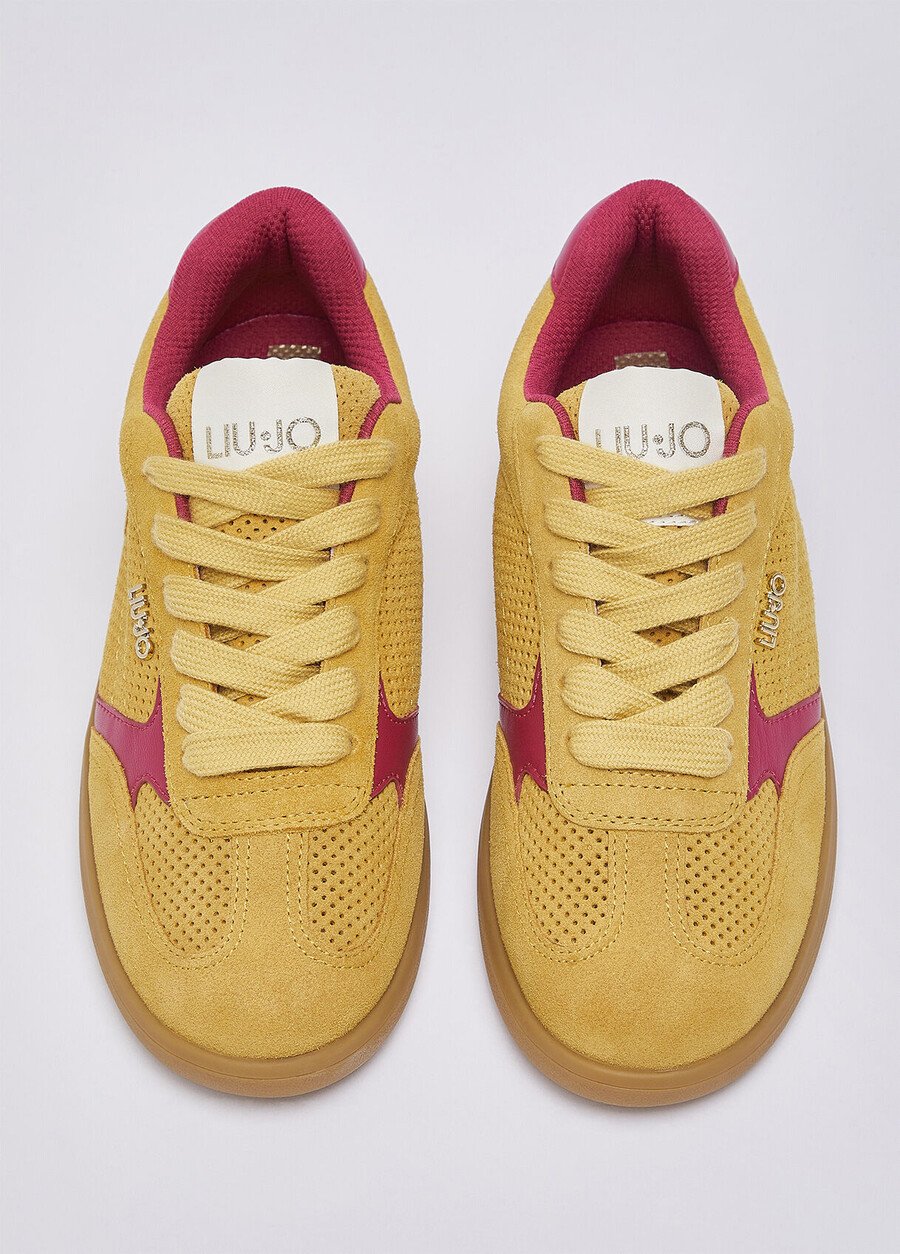 perforated suede sneakers
