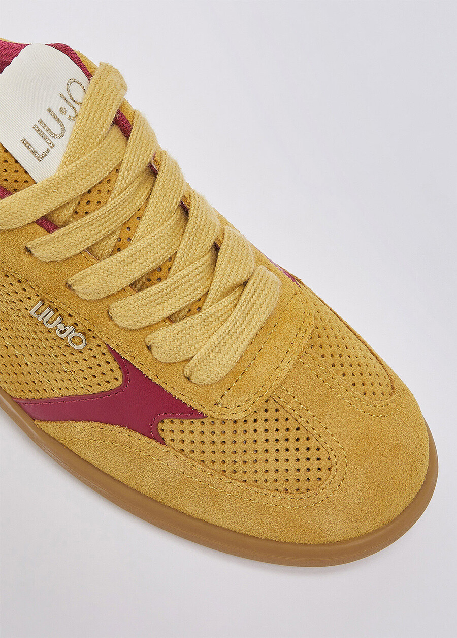 perforated suede sneakers