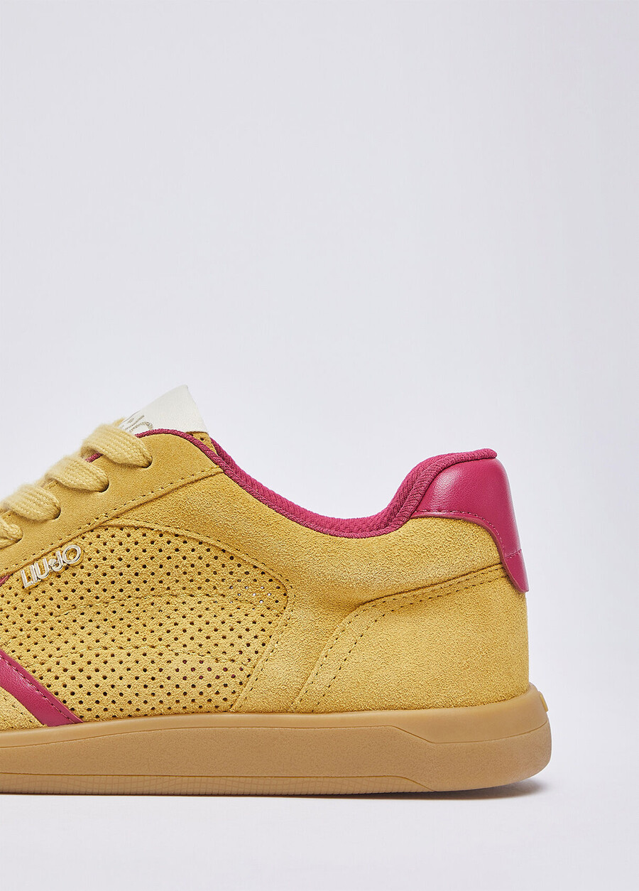 perforated suede sneakers