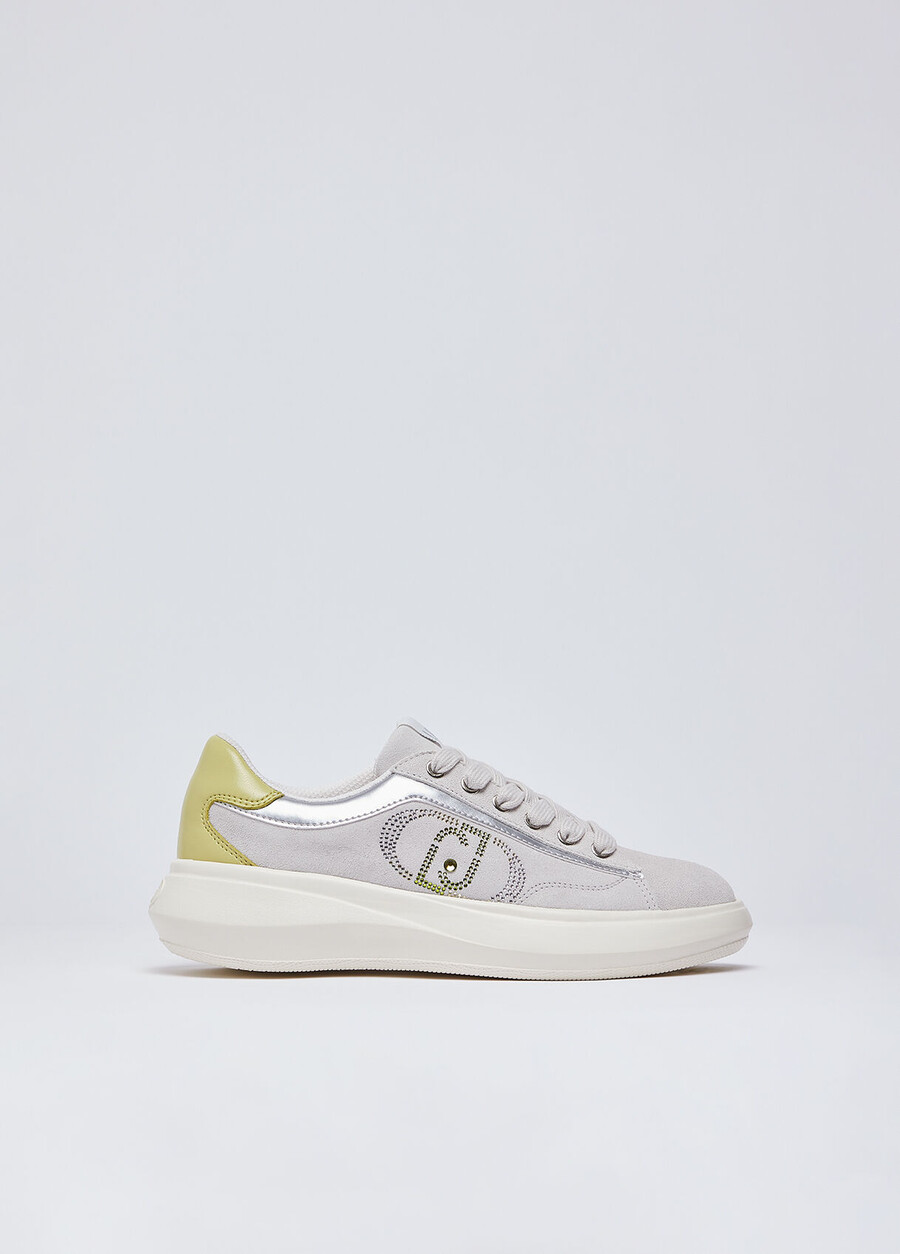 suede sneakers with rhinestones
