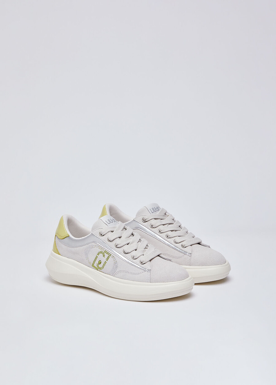 suede sneakers with rhinestones