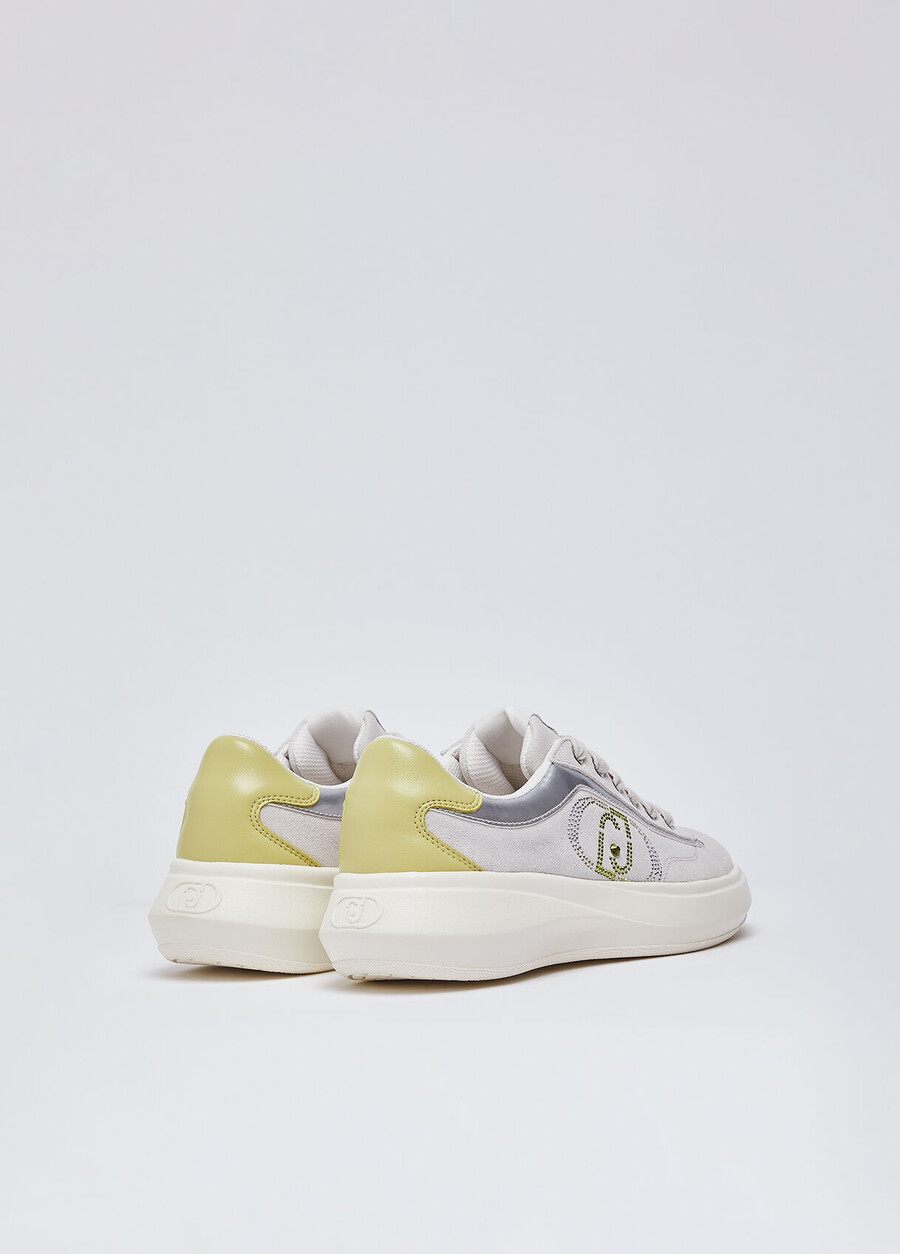 suede sneakers with rhinestones