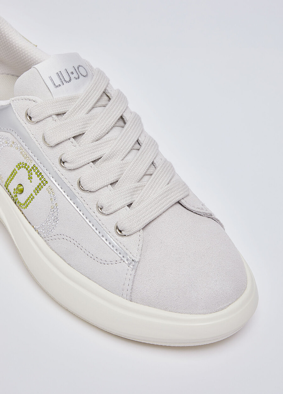 suede sneakers with rhinestones