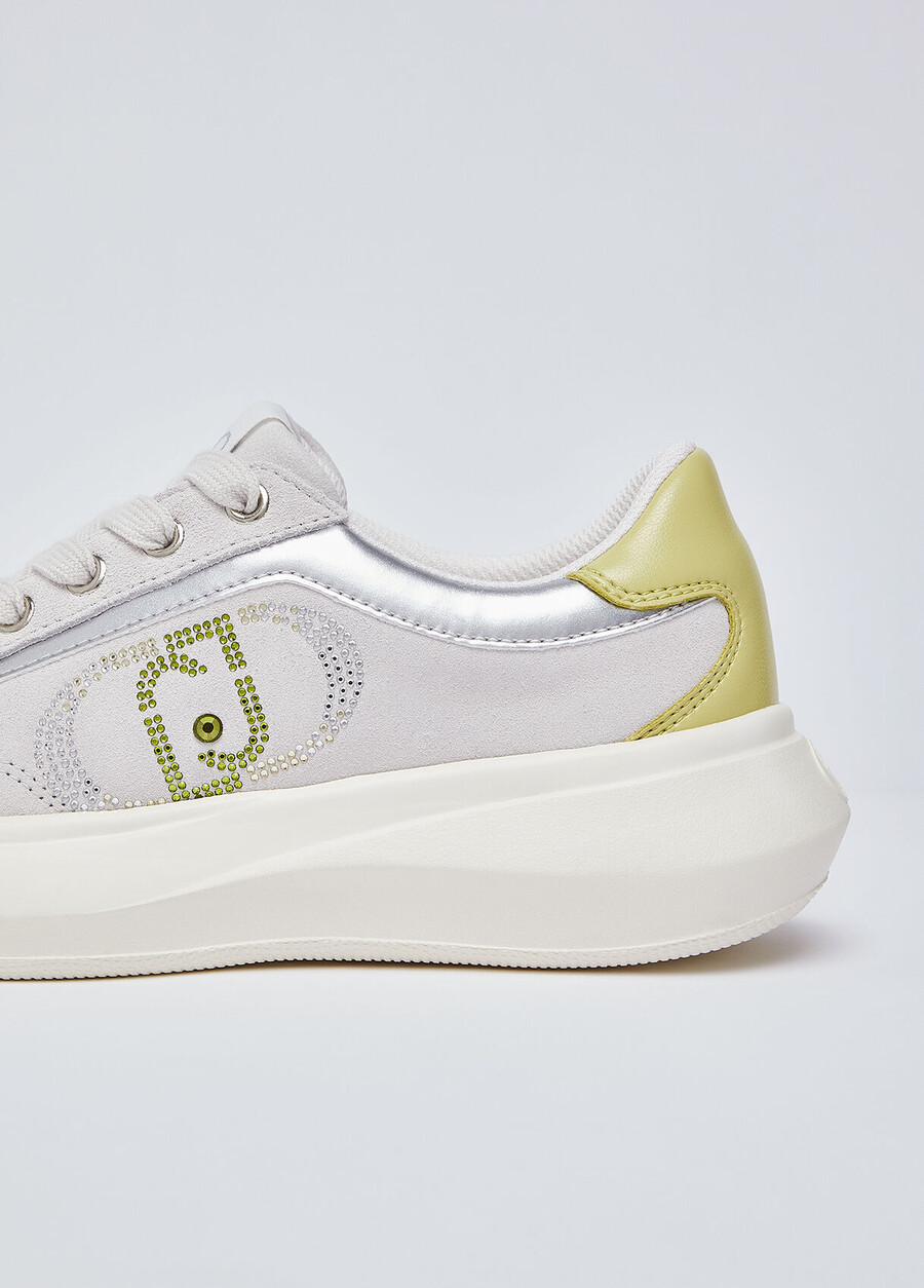 suede sneakers with rhinestones
