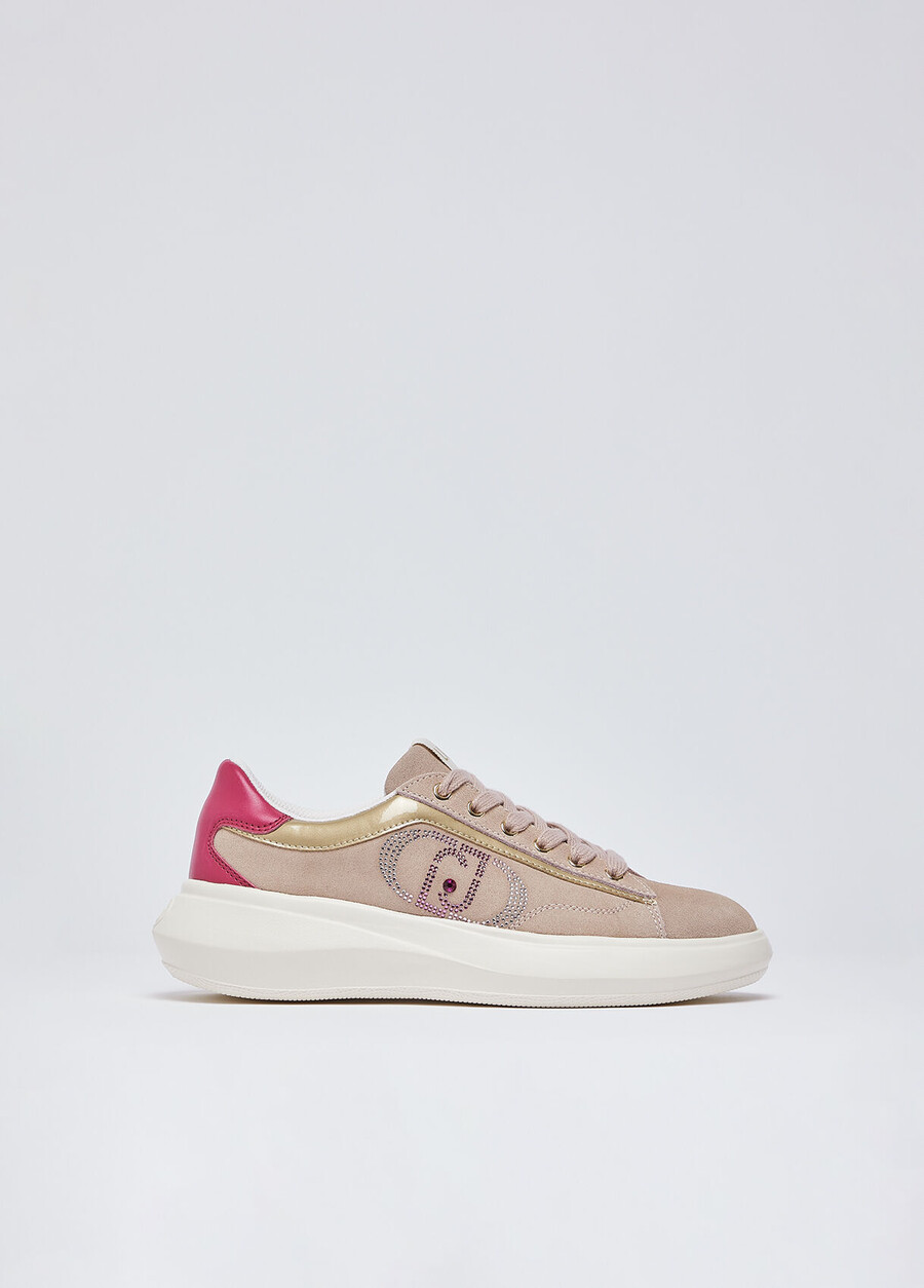 suede sneakers with rhinestones
