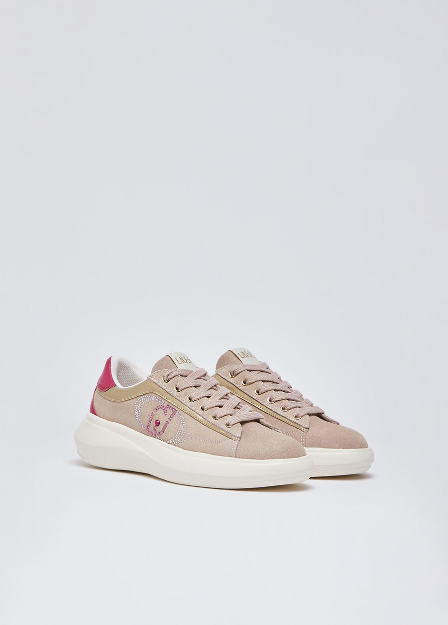 suede sneakers with rhinestones