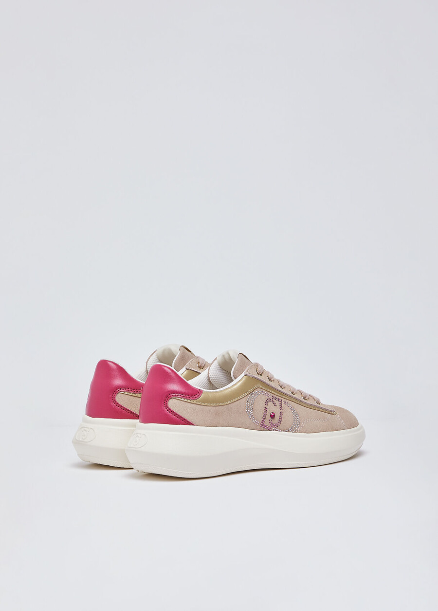 suede sneakers with rhinestones