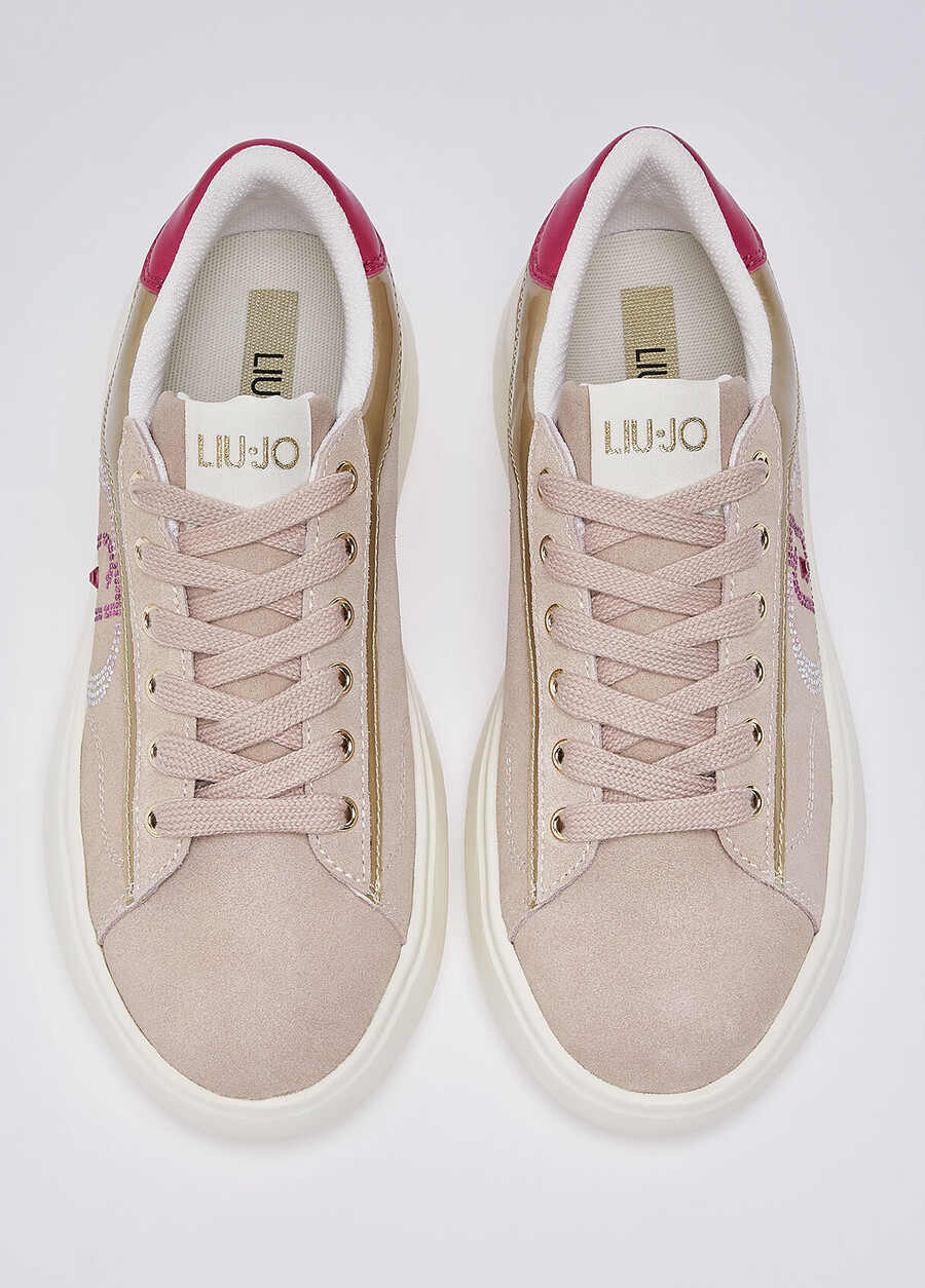 suede sneakers with rhinestones