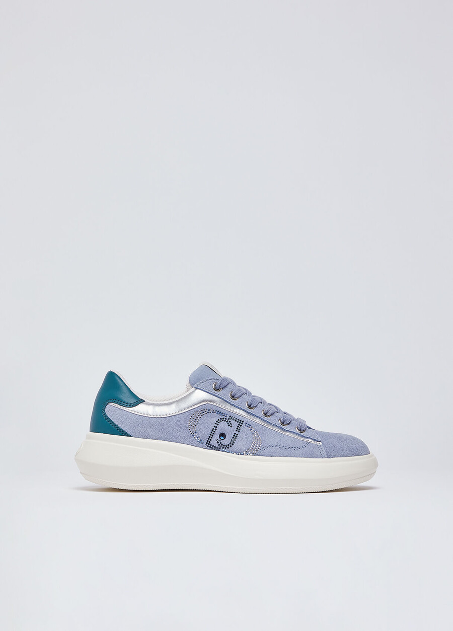 suede sneakers with rhinestones