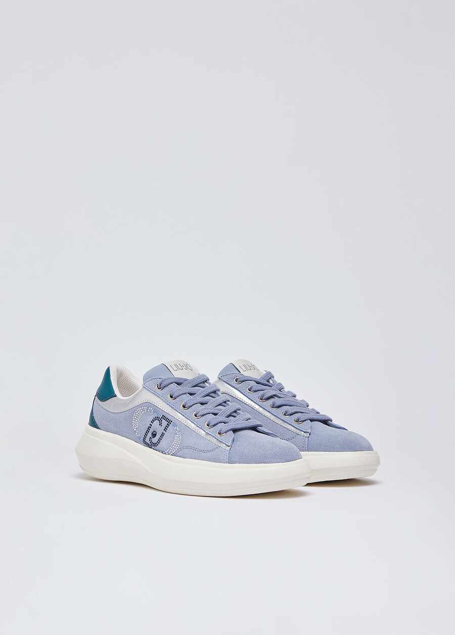suede sneakers with rhinestones