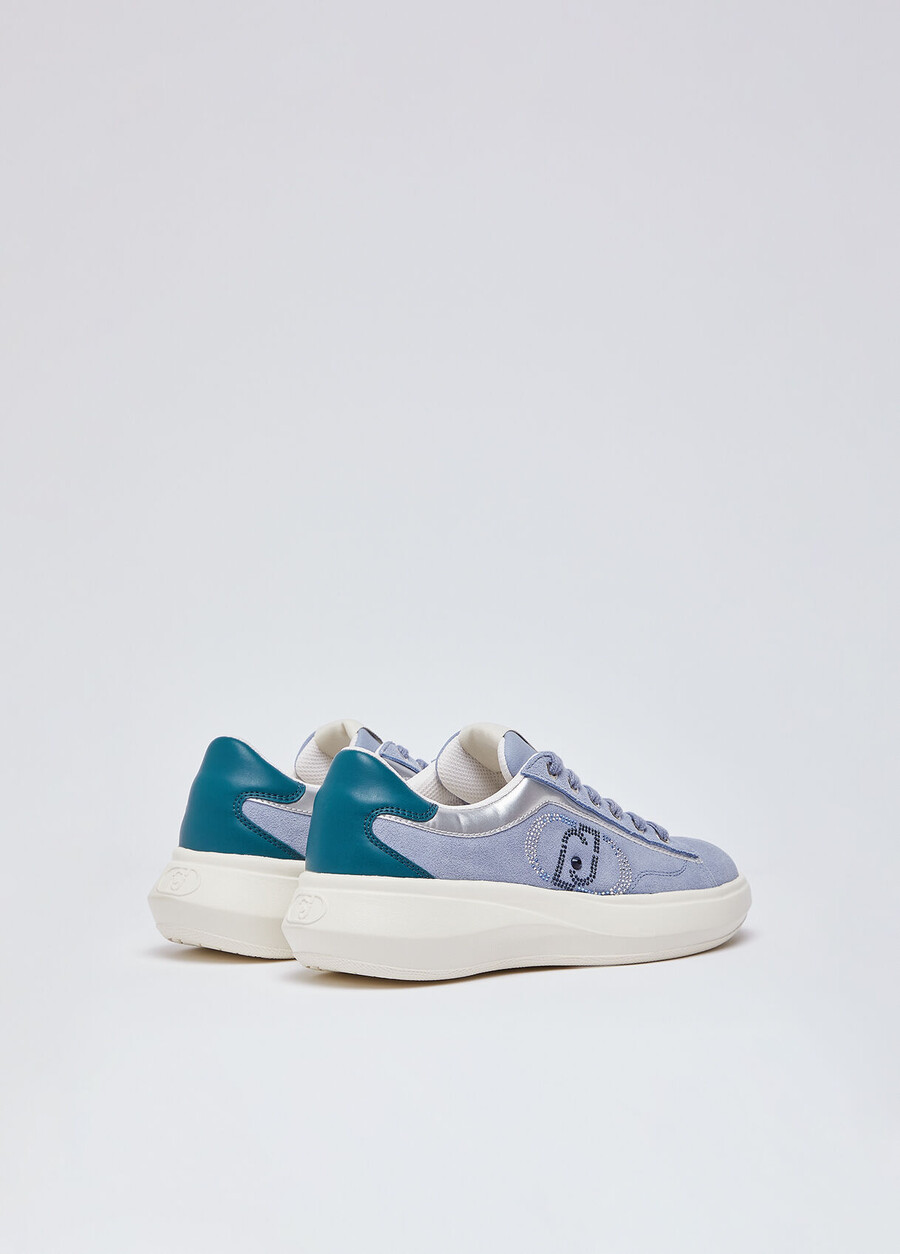 suede sneakers with rhinestones