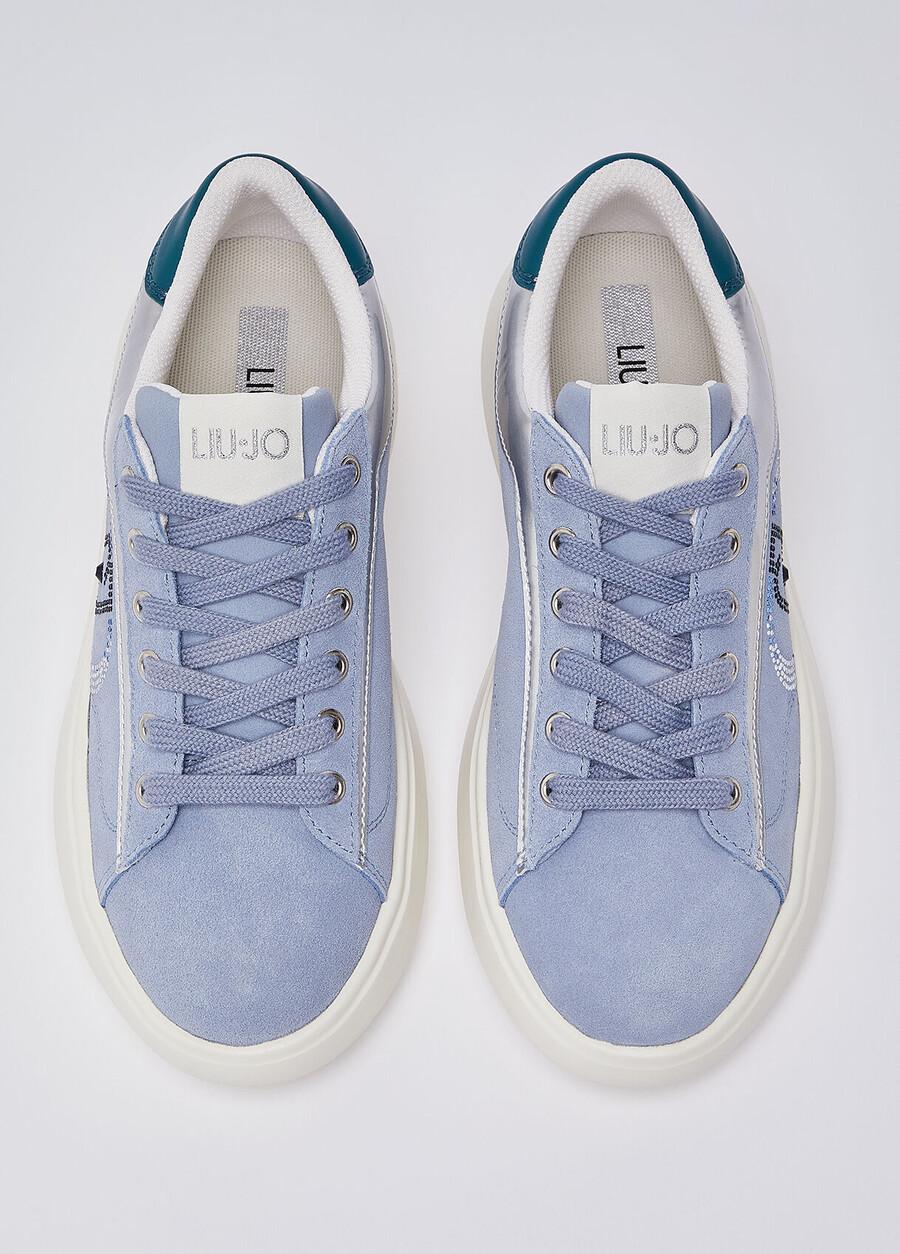 suede sneakers with rhinestones