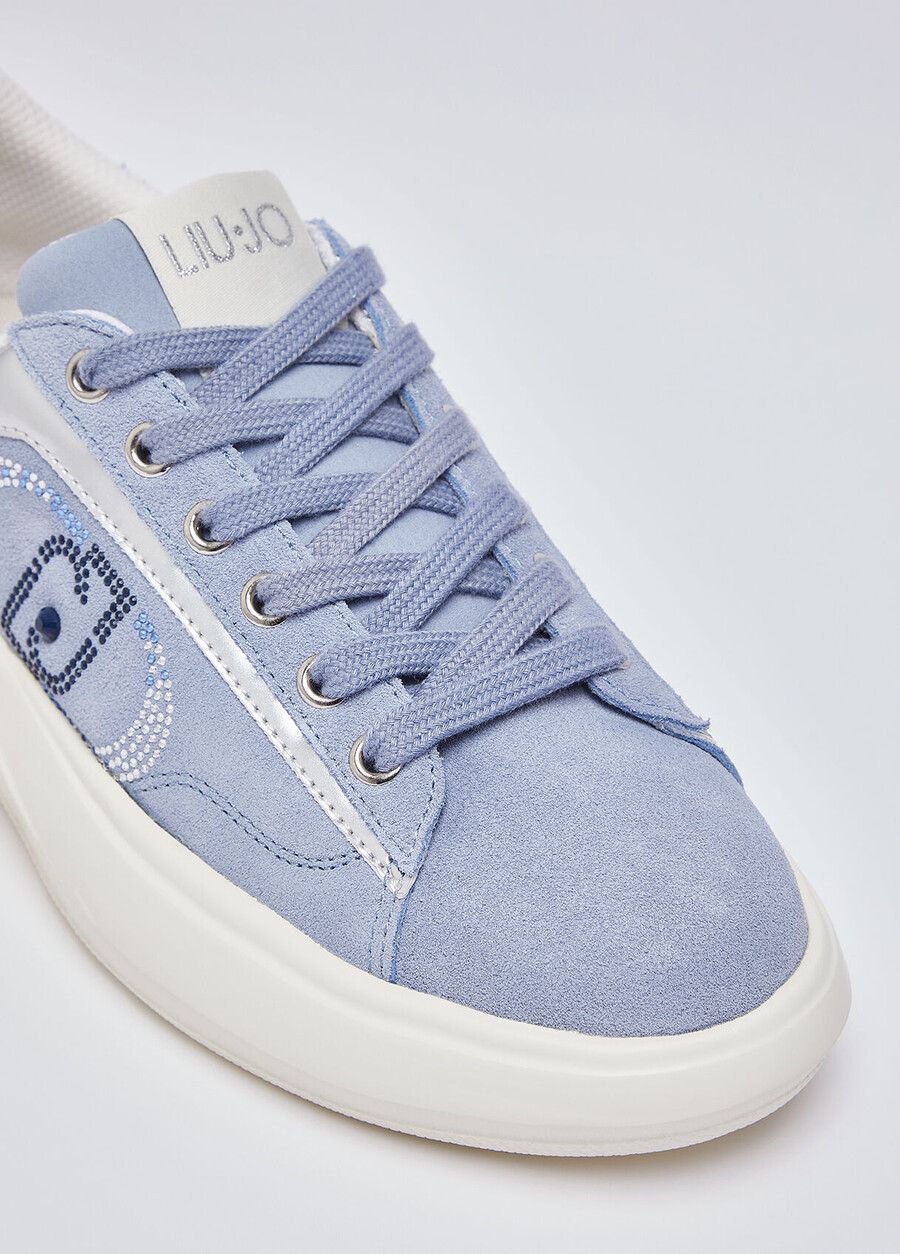 suede sneakers with rhinestones